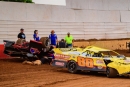 A tangle in May 3 Limited Late Model preliminary action at Bedford (Pa.) Speedway. (Jason Walls/wrtspeedwerx.com)