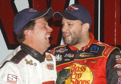 Last year's runner-up Tony Stewart (right) and Donnie Moran. (Jeff Bylsma)
