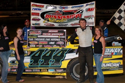 Brooks Strength hits victory lane on the MSCCS for the first time. (Stacey Dearman)