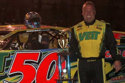 Jeff Wildung took home a Stock Car Stampede trophy for the fourth time. (crpphotos.com)
