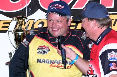 Don O'Neal smiles in victory lane. (Barry Johnson)