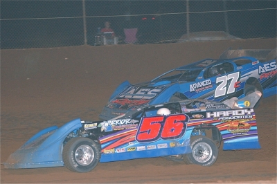 David Gentry (56) overtakes Dennis Franklin en route to victory. (Brian McLeod)