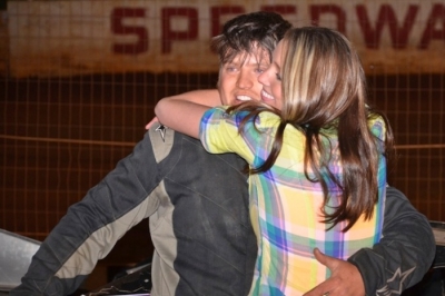 First-time SRRS winner Aaron Ridley gets a hug following his $3,000 victory. (photobyconnie.com)