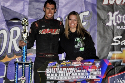 R.C. Whitwell enjoys victory lane at Canyon Speedway. (TKA Photography)