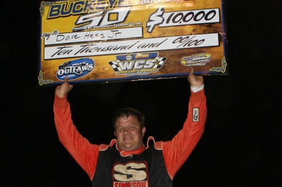 Dave Hess Jr. scored his first World of Outlaws victory. (Kevin Kovac)