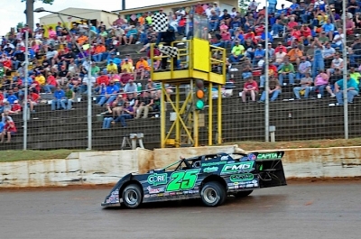 Shane Clanton takes the checkers at East Alabama. (Mitchell Jenkins)