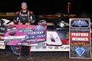 Joseph Joiner of Milton, Fla., scored a flag-to-flag victory in Saturday's 50-lap, $15,000 Southbound Throwdown finale at All-Tech Raceway, securing his second career Hunt the Front Super Dirt Series feature triumph. (Zackary Washington)