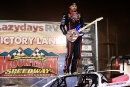 Russell Erwin of Beaverdam, Va., celebrates a flag-to-flag victory in Saturday's $5,000 Rock 'n with the Stars Steel Block Bandits stop at Smoky Mountain Speedway. (zskphotography.com)