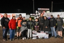 Chad Becker and supporters celebrate the Aberdeen, S.D., driver&#039;s May 18 victory on the Tri-State Late Model Series at I-90 Speedway in Hartford, S.D. (Jamie Borkowski/jamielainephoto.com)