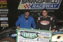 Ryan Gustin of Marshalltown, Iowa, earned his first Late Model victory in May 11 MARS action at Springfield (Mo.) Raceway. (Ron Mitchell)