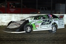 Jason Feger led the final 24 laps of May 17's Corn Belt Clash event at Davenport (Iowa) Speedway's half-mile oval. (John Vass)