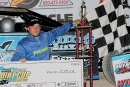 J.R. Hotovy earned $1,500 in winning the Michigan Dirt Cup season opener at Winston Speedway. (Jim DenHamer)