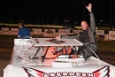 Chad Becker emerges June 1 at Dakota State Fair Speedway in Huron, S.D., after his $3,000 Repairable Vehicles.com Tri-State Series victory. (jamielainephoto.com)