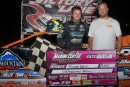 Michael Norris earned $5,000 on Sept. 22 at Marion Center (Pa.) Raceway on the opening night of a doubleheader Super Late Model weekend. (Derek Bobik/wrtspeedwerx.com)
