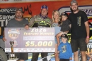 Frank Heckenast Jr. of Frankfort, Ill., celebrates after leading the final 28 laps of Tuesday's DIRTcar Summer Nationals feature at Montpelier (Ind.) Speedway for the $5,000 payday and his second series win of the season. (Jim DenHamer)