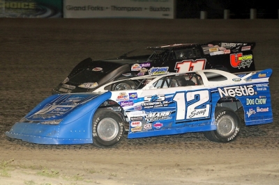 Hometown driver Brad Seng heads for victory in Grand Forks, N.D. (crpphotos.com)