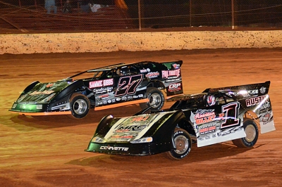 Chuck Proctor (27) held off Riley Hickman early to win at Clarksville (photobyconnie.com)