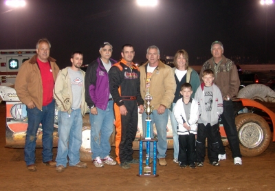 Ray Moore and his supporters in victory lane. (J.D. Long)