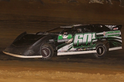 Curtis Cook rolls toward victory at Beebe Speedway. (Woody Hampton)