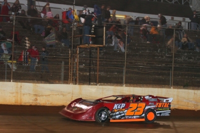 Cory Hedgecock takes the checkers in Seymour, Tenn. (Chad Wells)