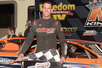 R.C. Whitwell celebrates his first Winter Extreme victory. (photofinishphotos.com)