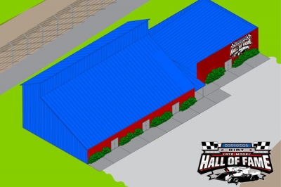 A mockup of plans for the new Hall of Fame building.