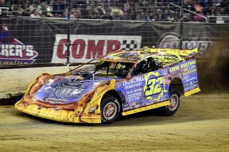 Bobby Pierce blasts the cushion en route to victory. (Todd Boyd)