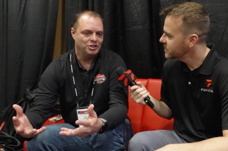 Rick Schwallie during a PRI Trade show interview. (FloRacing)