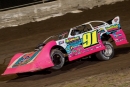 Rusty Schlenk heads for a $3,000 victory Sept. 24 at Tri-City Speedway in Granite City, Ill. (Rich LaBrier)