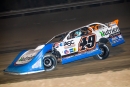 Jonathan Davenport heads to victory Monday at Bubba Raceway Park in Ocala, Fla., during the second night of Lucas Oil Late Model Dirt Series action. The Blairsville, Ga., driver earned $10,000 for his 66th career Lucas Oil Series win. (heathlawsonphotos.com)