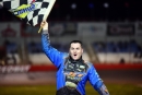 Ricky Thornton Jr. celebrates his $5,000 Lucas Oil MLRA victory at Lucas Oil Speedway on Friday, March 31, 2023. (photosbyboyd.smugmug.com)