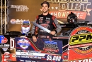 Ricky Weiss celebrates in victory lane at Bristol Motor Speedway after winning the $5,000 Bristol Dirt Showcase for the American All-Star Series presented by PPM on Saturday, April 1, 2023. (ZSK Photography)