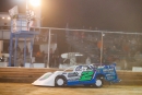 Hometown driver Corey Delancey takes the checkered flag to win Friday&#039;s Steel Block Late Model Series main event at Ohio Valley Speedway. He earned $1,200. (Josh Wilson)