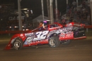 Bobby Pierce crosses the checkers in June 1&#039;s World of Outlaws Case Late Model Series feature at Farmer City (Ill.) Raceway. (brendonbauman.com)