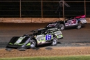 Nick Anvelink (15) topped Mitch McGrath (74) on Sept. 23 at Plymouth (Wis.) Dirt Track to wrap up his Wabam Dirt Kings Tour championship with a victory. (Chad Marquardt)