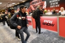 Attendees pick up badges on Dec. 7 for the opening day of the Performance Racing Industry Trade Show in Indianapolis, Ind. (DirtonDirt.com)