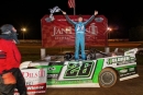 Tyler Carpenter celebrates his $5,000 Jay's Automotive United Late Model Series victory May 3 at Ohio Valley Speedway in Washington, W.Va. (Jeff Hurst)
