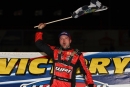 Hudson O&#039;Neal celebrates his $20,000 victory in April 12&#039;s Spring Nationals finale at Lucas Oil Speedway in Wheatland, Mo. (mikerueferphotos.photoreflect.com)