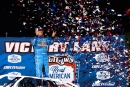 Tim McCreadie celebrates his $10,000 victory in May 15&#039;s World of Outlaws-sanctioned Great Lake Showdown at Raceway 7 in Conneaut, Ohio. (Trent Gower)