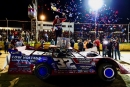 Bobby Pierce celebrates May 17&#039;s $30,000 World of Outlaws Real American Beer Late Model Series victory at Marion Center (Pa.) Raceway. (Trent Gower)