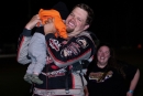 Zach Stalker celebrates with his family May 17 at Brownstown (Ind.) Speedway after his first Crate Late Model victory. (Ryan Roberts)
