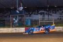 Jason Hahne takes the checkers May 25 at Dubuque (Iowa) Speedway for his $3,000 Malvern Bank East Super Late Model Series victory. (mikerueferphotos.photoreflect.com)