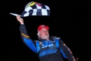 Dennis Erb Jr. celebrates his eighth career MARS Championship Series victory May 25 at Spoon River Speedway in Banner, Ill. (joshjamesartwork.com)