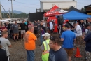 Selinsgrove Ford Appalachian Mountain Speedweek director Jim Bernheisel addresses driver after rain spoiled June 12&#039;s event at Selinsgrove (Pa.) Speedway. (Barry Lenhart)