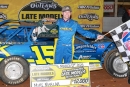 Mike Marlar poses in victory lane after winning March 13's WoO-sanctioned Rocky Top Rumble at Volunteer Speedway in Bulls Gap, Tenn. (wellsracingphotos.com)