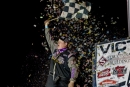 Kevin Burdick captured May 15's Structural Buildings WISSOTA Challenge Series opener at I-94 EMR Speedway in Fergus Falls, Minn. (highsideraceshots.com)
