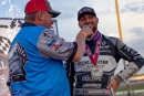 Cody Overton won June 7's Structural Buildings WISSOTA Challenge Series event at Casino Speedway in Watertown, S.D., in a recovering Scott Ward's car. (highsideraceshots.com)