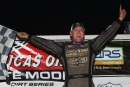 Bobby Pierce won July 14's Lucas Oil Late Model Dirt Series event from 12th at Adams County Speedway in Corning, Iowa. (mikerueferphotos.photoreflect.com)
