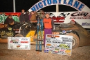 Chris Madden of Gray Court, S.C., celebrates his $10,000 O’Reilly Southern All Star victory in the 2004 Blue-Gray 100 at Cherokee Speedway in Gaffney, S.C. (Tony Hammett)