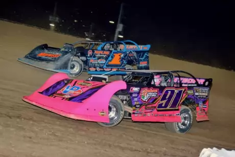 Rusty Schlenk (91) en route to his Attica victory. (Jim Balentine)